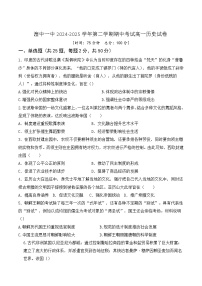 青海省西宁市湟中区第一中学2024-2025学年高一下学期期中历史试卷（含答案）