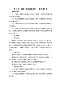 历史必修1 政治文明历程屹立于世界民族之林——新中国外交表格教案