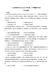 广东省深圳市2024-2025学年高二下学期期中考试历史试题（Word版附答案）
