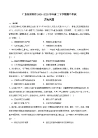 广东省深圳市2024-2025学年高二下学期期中考试历史试题（Word版附答案）