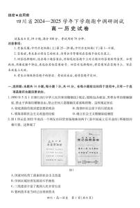 四川省川南地区名校2024-2025学年高一下学期期中考试历史试题