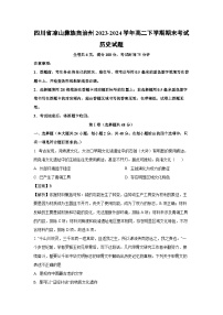 四川省凉山彝族自治州2023-2024学年高二下学期期末考试历史试卷（解析版）
