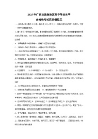 2025年广西壮族自治区高中学业水平合格性考试模拟三历史试卷