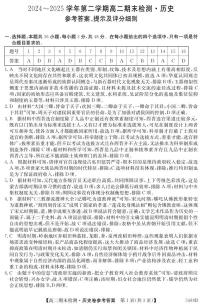 安徽省县中联盟2024-2025学年第二学期高二期末检测历史含答案解析