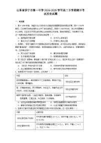 山东省济宁市第一中学2024-2025学年高二下学期期中考试历史试题（解析版）