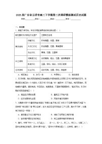 2025届广东省云浮市高三下学期第三次调研模拟测试历史试题（附答案解析）