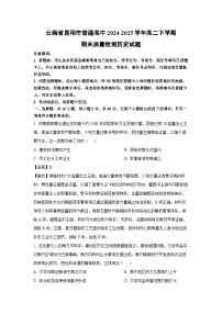 云南省昆明市普通高中2024-2025学年高二下学期期末质量检测历史试卷（解析版）