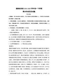 湖南省多校2024-2025学年高一下学期期末考试历史试卷（解析版）
