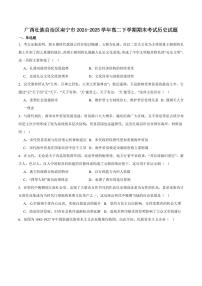 历史-广西南宁市部分学校2024-2025学年高二下学期6月期末教学质量监测试卷和答案