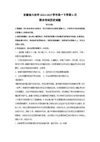 安徽省六安市2024-2025学年高一下学期6月期末考试历史试卷（解析版）