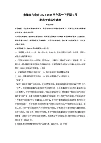 安徽省六安市2024-2025学年高一下学期6月期末考试历史试卷（解析版）