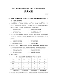 2025届安徽省马鞍山市高三第二次教学质量监测历史试题（含答案）