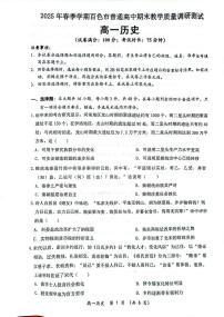 广西壮族自治区百色市2024-2025学年高一下学期7月期末考试历史试卷（PDF版附解析）