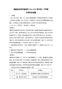 湖南省岳阳市临湘市2024-2025学年高一下学期开学历史试卷（解析版）