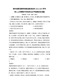 贵州省黔西南布依族苗族自治州2024-2025学年高二上学期期中阶段学业水平监测历史试卷（解析版）
