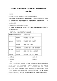 2025届广东省云浮市高三下学期第三次调研模拟测试历史试卷（解析版）