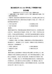 湖北省武汉市2024-2025学年高二下学期期中真题考试历史试卷（解析版）