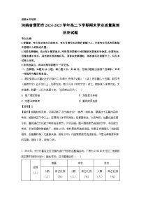 河南省濮阳市2024-2025学年高二下学期期末真题学业质量监测历史试卷（解析版）