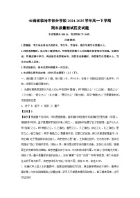 云南省临沧市部分学校2024-2025学年高一下学期期末质量测试历史试卷（解析版）