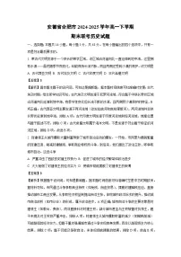 安徽省合肥市2024-2025学年高一下学期期末联考历史试卷（解析版）