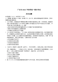 四川省广安市2024-2025学年高一下学期期末考试历史试卷（Word版附答案）