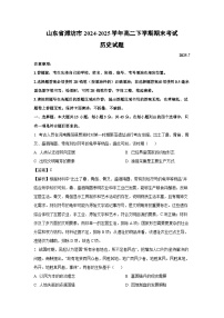 【历史】山东省潍坊市2024-2025学年高二下学期期末考试试题（解析版）