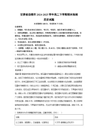 甘肃省白银市2024-2025学年高二下学期期末检测历史试卷（解析版）