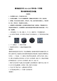 青海省西宁市2024-2025学年高一下学期期末调研测试历史试题（解析版）