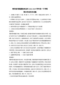 青海省海南藏族自治州2024-2025学年高一下学期期末考试历史试题（解析版）