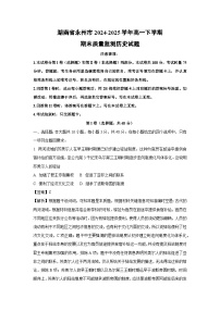 湖南省永州市2024-2025学年高一下学期期末质量监测历史试题（解析版）