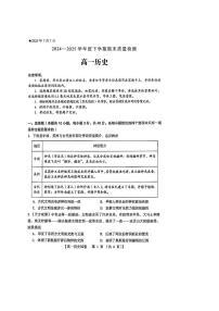 河南省三门峡市2024-2025学年高一下学期期末考试 历史 含答案含答案解析