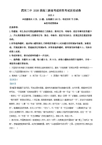 精品解析：2026届湖南省邵阳市武冈市第二中学高三新高考适应性考试历史试题（解析版）