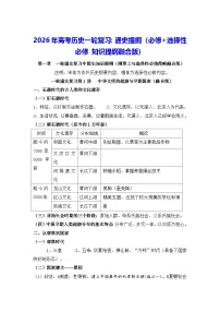 2026年高考历史一轮复习：通史提纲（必修+选择性必修 知识提纲融合版） 讲义