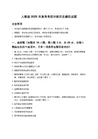 人教版2025年高考考前冲刺历史模拟试题