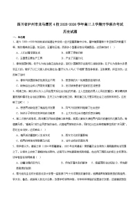 2026泸州龙马潭区4校高三上学期开学联考试题历史含答案