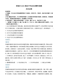 云南省昭通市2024-2025学年高三上学期1月毕业生诊断性检测（一模）历史试卷（Word版附解析）