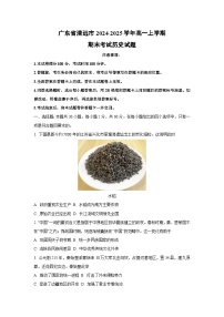 广东省清远市2024-2025学年高一上学期期末考试历史试卷（学生版）