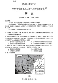 安徽省合肥市2025届高三上学期第一次教学质量检测-历史试题（含答案）