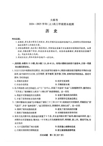 天一大联考2024-2025学年高三年级上学期期末检测历史试题（含答案）