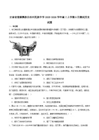 云南省楚雄彝族自治州民族中学2026届高三上学期9月月考历史试卷（含答案）