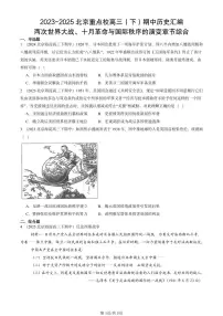 2023-2025北京重点校高三（下）期中历史汇编：两次世界大战、十月革命与国际秩序的演变章节综合