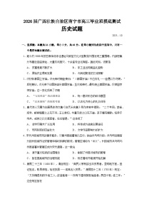 2026届广西壮族自治区南宁市高三上学期毕业班摸底测试历史试题（含答案）