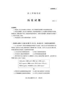 山东省泰安市2026届高三上学期期中考试 历史试题+答案
