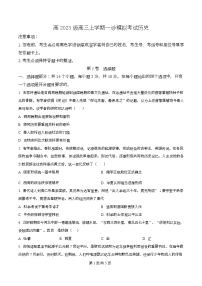 四川省泸州市泸县第五中学2026届高三上学期一模历史试题（Word版附解析）