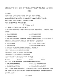 四川省绵阳市南山中学2025届高三下学期高考模拟考试（三）历史试题（Word版附解析）