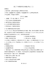 四川省双流中学2025届高三下学期高考模拟考试（三）历史试题（Word版附解析）