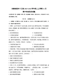 2025-2026学年安徽省宿州十三校高二上学期11月期中考试历史试题（学生版）