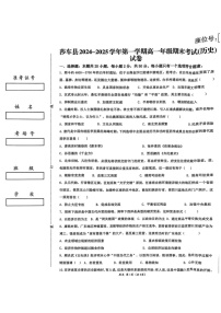 新疆维吾尔自治区喀什地区莎车县2024-2025学年高一上学期期末考试历史试题