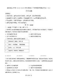 四川省绵阳市南山中学2025届高三下学期模拟考试（七）历史试题（Word版附解析）