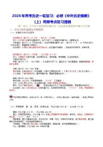 2026年高考历史一轮复习：必修《中外历史纲要》（上）高频考点复习提纲 讲义